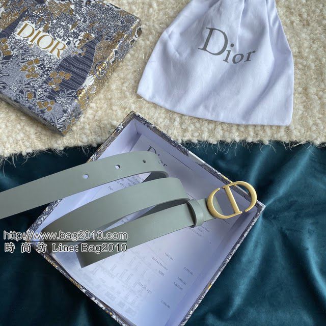 Dior女士腰帶 迪奧CD經典logo復古銅扣小牛皮腰帶  jjp1143